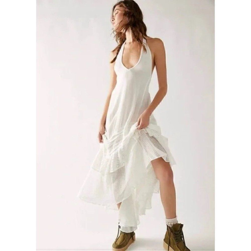 NWT FREE PEOPLE ENDLESS SUMMER SLICE OF HEAVEN MAXI DRESS IN IVORY